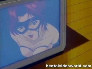 Grande tetas hentai película con lesbo diversión en piscina