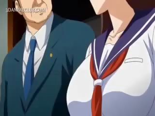 Anime Girl In School Uniform Blowing Large Cock