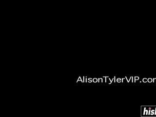 Alison Tyler enjoys herself while shooting