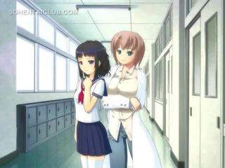 Anime søta i skole uniform onanering fitte