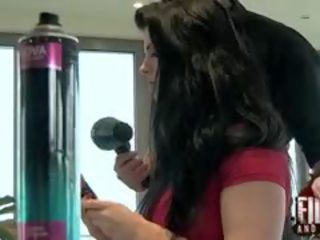 Stuffing A Hair Dryer In Her Pussy