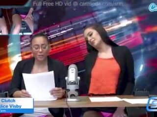 Marvellous body news anchors masturbate on air