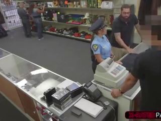 Latina and hot police woman gets fucked by Shawn in his office
