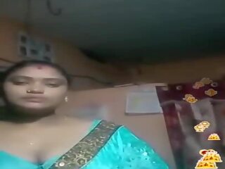 Tamil indisk bbw blå silky blouse leve, kjønn video 02