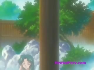 Busty anime girl learns to suck a dick and oral cumshot