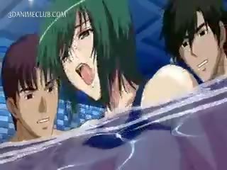 Trzy napalone szpilki pieprzenie za ładniutka anime pod woda