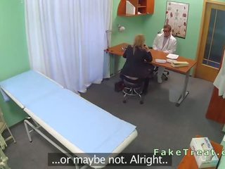 Blonde saleswoman fucked in fake hospital
