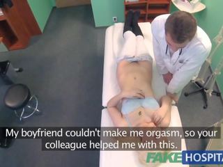 Fake Hospital Shy patient with soaking wet pussy squirts on docs fingers