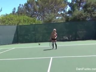 Topless tennis with Dani Daniels & Cherie DeVille