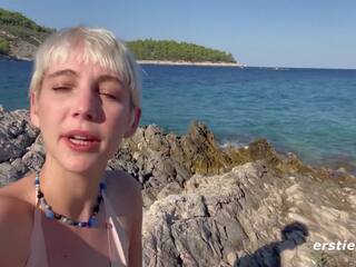 Ersties - nengsemake annika plays with herself on a sensational pantai in croatia
