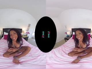 VRHUSH Ebony feature September Reign Rides a adult film Toy in Virtual Reality