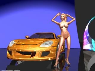 3D Readhead with her sport car